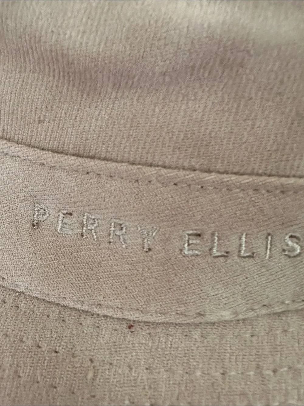 Perry Ellis Frayed-Edge Tan Bucket Hat one size